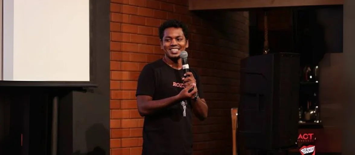 Mervyn Rozario Mervyn Rozario  - Stand-up comedy is a walk in the park for Mervyn, which is why he walks around a lot during his performance.